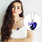 Collar Dije Cristal Corazón Galaxia Lobo Color Plata Mujer - Miniatura 22