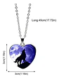 Collar Dije Cristal Corazón Galaxia Lobo Color Plata Mujer - Miniatura 23
