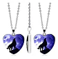 Collar Dije Cristal Corazón Galaxia Lobo Color Plata Mujer - Miniatura 25
