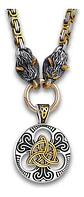 Collar Martillo Thor Mjolnir Lobo Acero Inoxidable Hombre - Miniatura 1