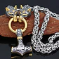 Collar Martillo Thor Mjolnir Lobo Acero Inoxidable Hombre - Miniatura 8