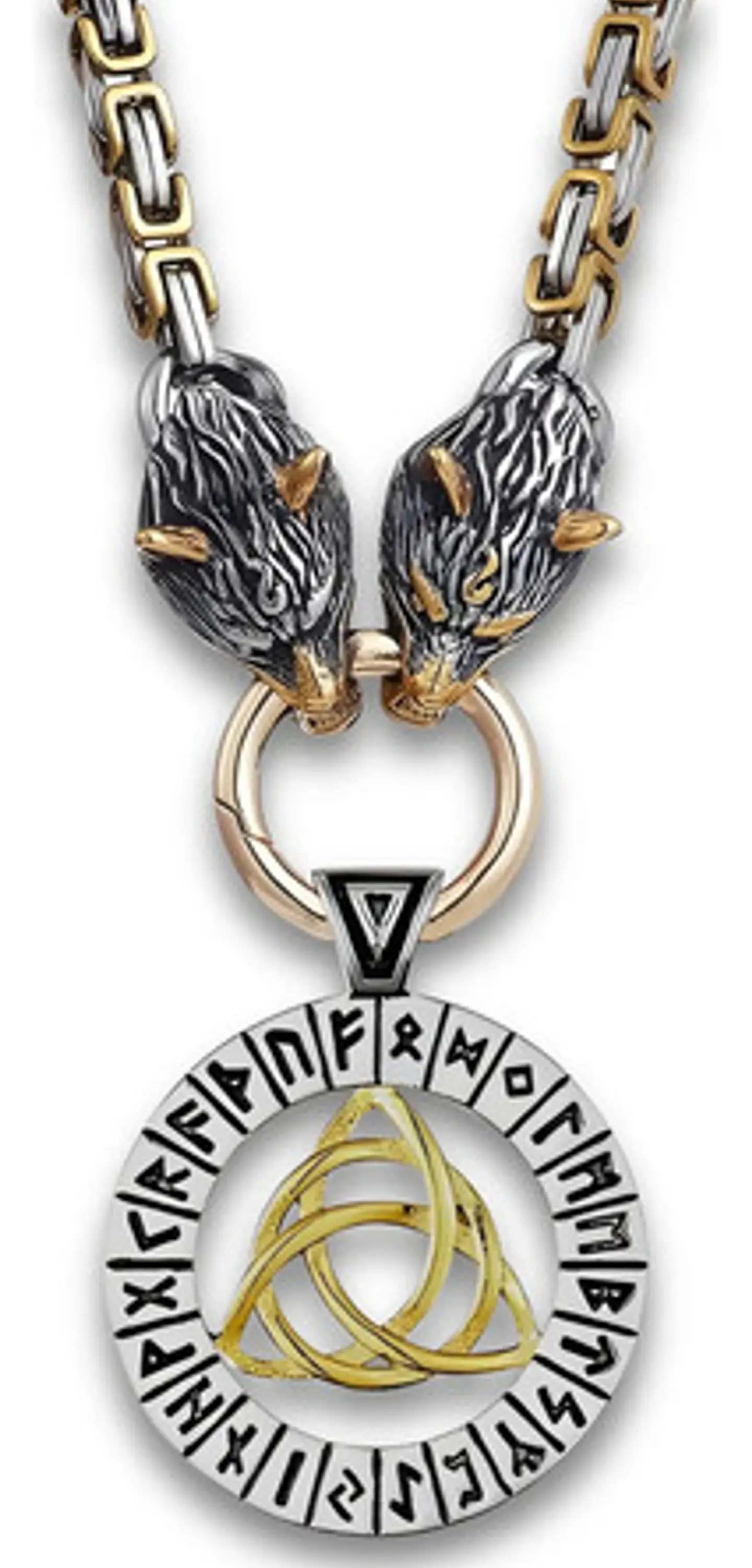 Collar Martillo Thor Mjolnir Lobo Acero Inoxidable Hombre 9