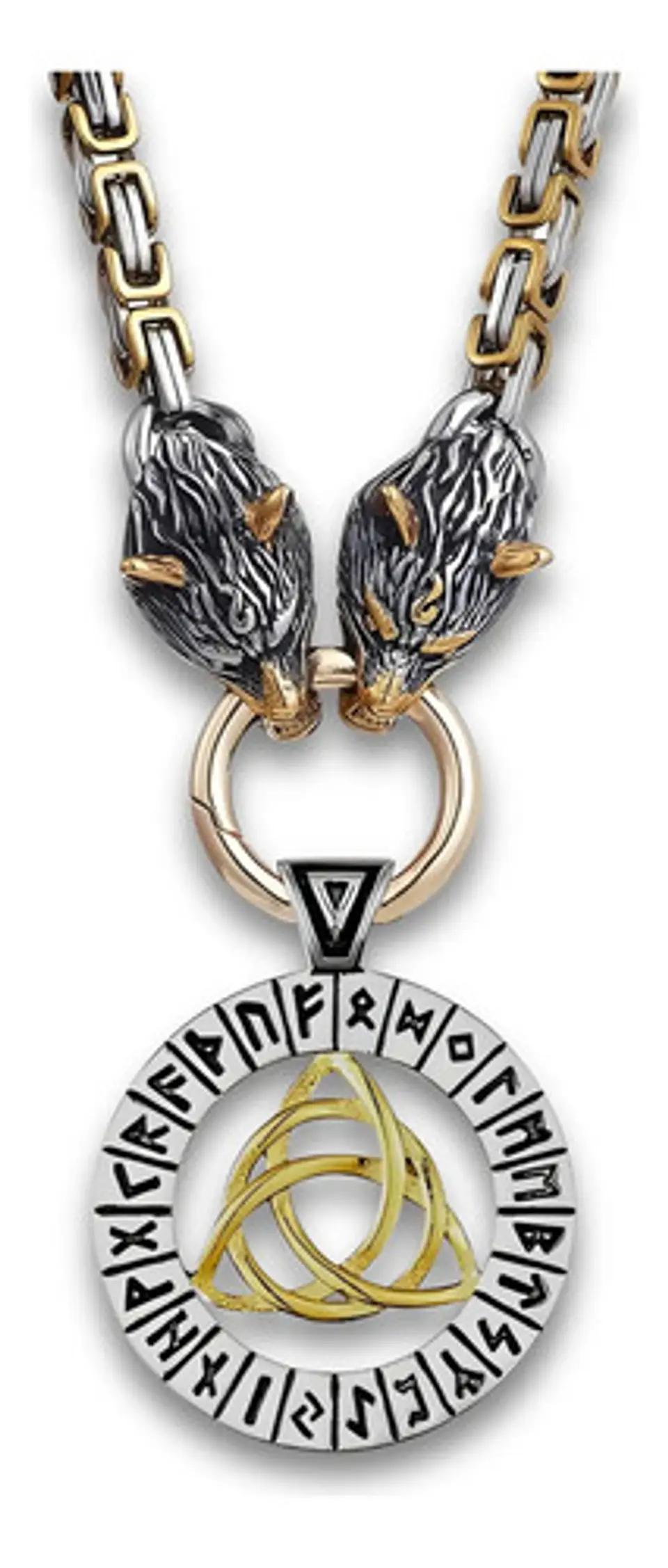 Collar Martillo Thor Mjolnir Lobo Acero Inoxidable Hombre 9