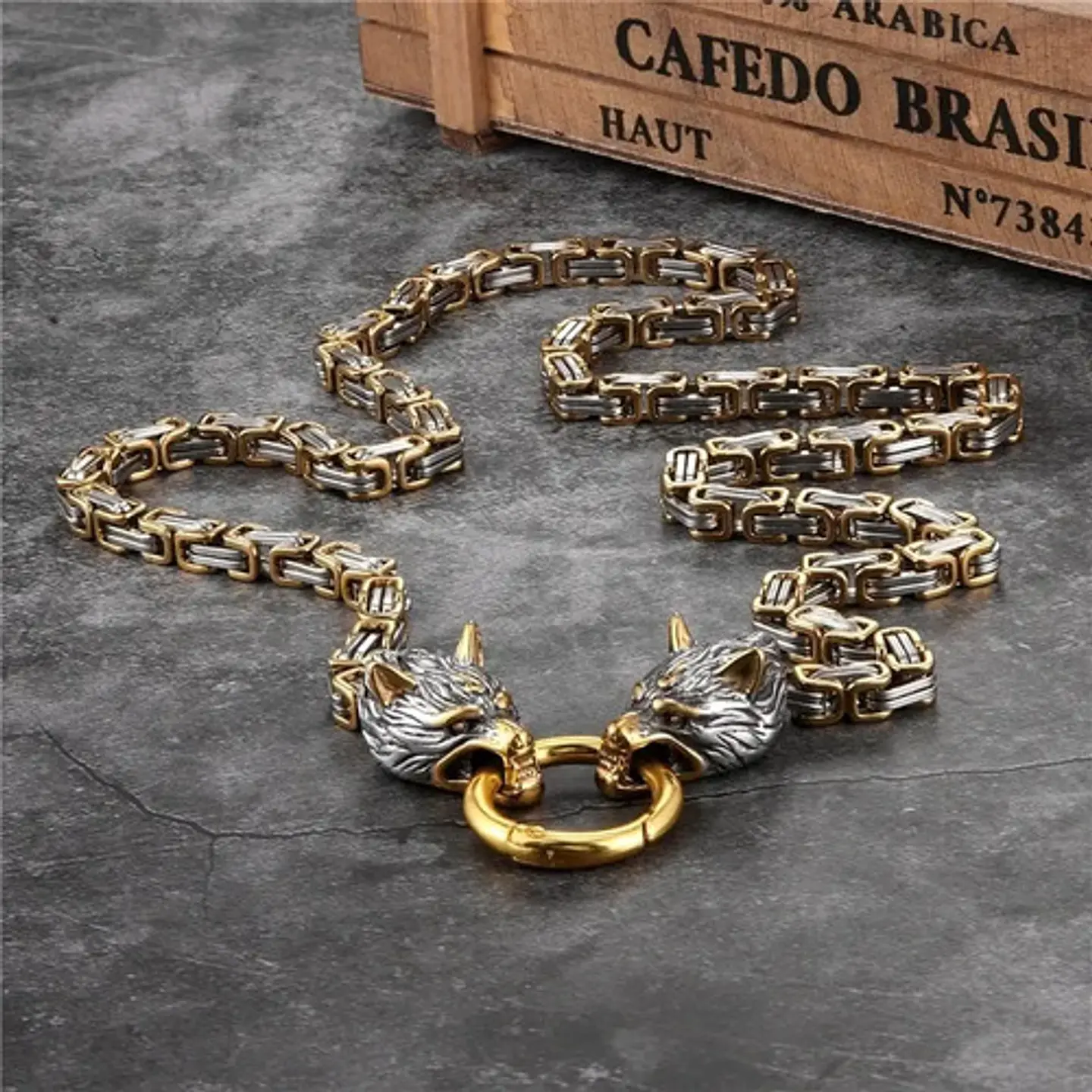 Collar Martillo Thor Mjolnir Lobo Acero Inoxidable Hombre 11
