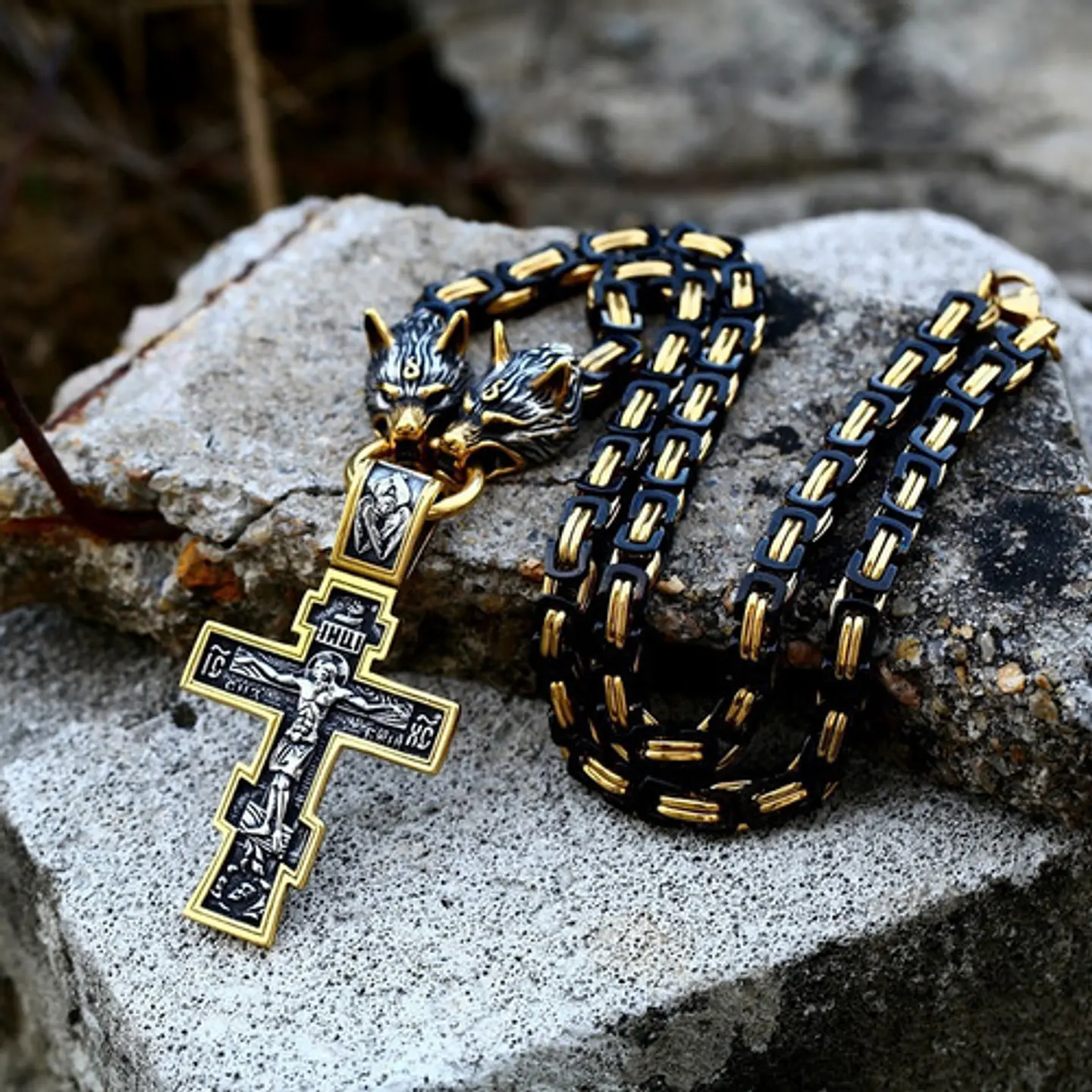 Collar Martillo Thor Mjolnir Lobo Acero Inoxidable Hombre 14