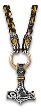 Collar Martillo Thor Mjolnir Lobo Acero Inoxidable Hombre - Miniatura 16