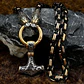 Collar Martillo Thor Mjolnir Lobo Acero Inoxidable Hombre - Miniatura 17