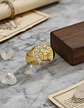 Anillo Para Hombre Color Oro De Acero Caballo Piedras Cz - Miniatura 2