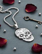 Collar Para Hombre Mujer Con Dije Cráneo Catrina Color Plata - Miniatura 4