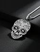 Collar Para Hombre Mujer Con Dije Cráneo Catrina Color Plata - Miniatura 5