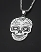Collar Para Hombre Mujer Con Dije Cráneo Catrina Color Plata - Miniatura 7