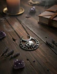 Collar Acero Inoxidable Color Plata Luna Llena Wicca Mujer - Miniatura 2