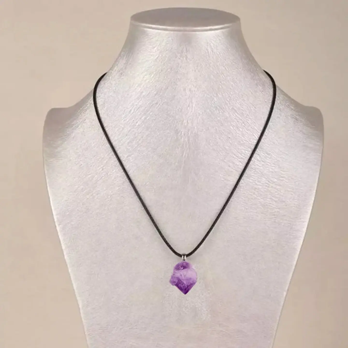 Collar Piedra Natural Cristal Amatista Chakra Hombre Y Mujer 2