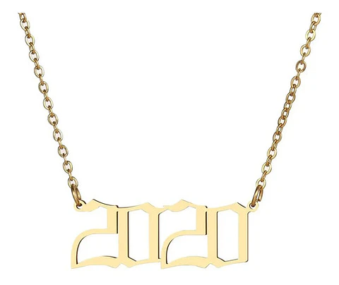 Collar Dije Color Oro Año De Nacimiento Evento Mujer Hombre