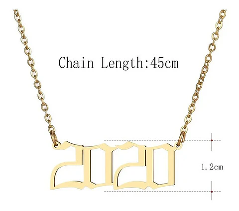 Collar Dije Color Oro Año De Nacimiento Evento Mujer Hombre