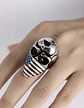 Anillo Color Plata Biker Mascara Acero Inoxidable Hombre - Miniatura 4