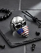 Anillo Color Plata Biker Mascara Acero Inoxidable Hombre - Miniatura 5