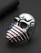 Anillo Color Plata Biker Mascara Acero Inoxidable Hombre - Miniatura 6