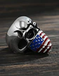 Anillo Color Plata Biker Mascara Acero Inoxidable Hombre - Miniatura 9