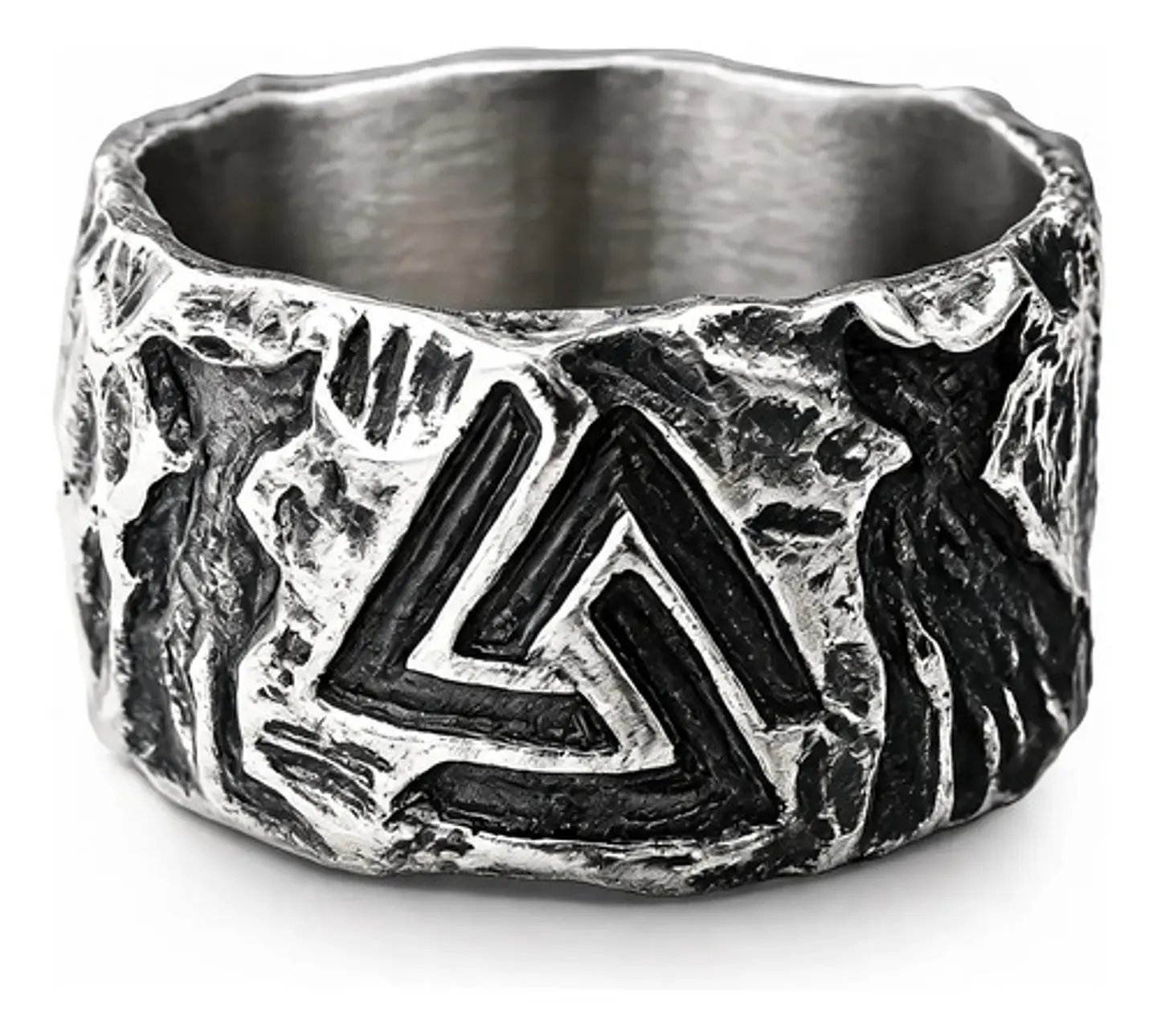 Anillo Color Plata Lobo Vikingo Acero Inoxidable Para Hombre 1