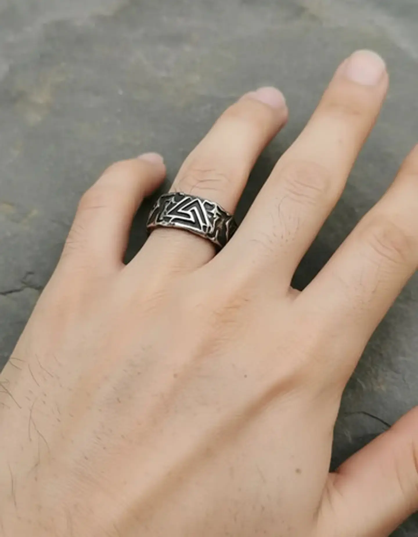 Anillo Color Plata Lobo Vikingo Acero Inoxidable Para Hombre 3