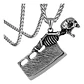 Collar Cuchillo Cráneo Acero Inoxidable Color Plata Hombre - Miniatura 1