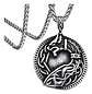 Collar Para Hombre Y Mujer Dije Vikingo Nudo Dragon Drakkar Plateado - Miniatura 1