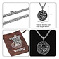 Collar Para Hombre Y Mujer Dije Vikingo Nudo Dragon Drakkar Plateado - Miniatura 2