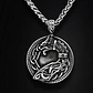 Collar Para Hombre Y Mujer Dije Vikingo Nudo Dragon Drakkar Plateado - Miniatura 6