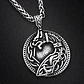 Collar Para Hombre Y Mujer Dije Vikingo Nudo Dragon Drakkar Plateado - Miniatura 8