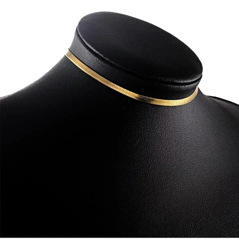 Cadena 40cm Acero Inoxidable Color Oro Serpiente 30 Mm Mujer