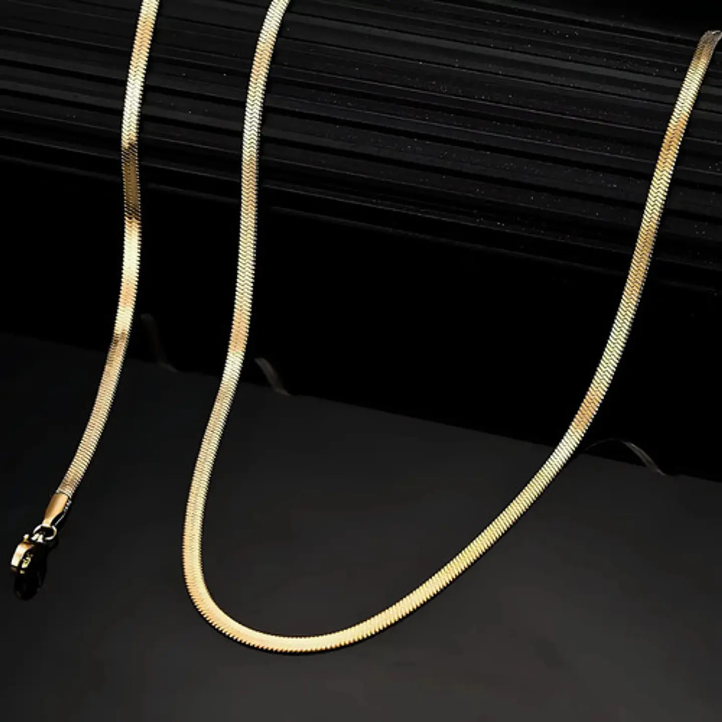 Cadena 40cm Acero Inoxidable Color Oro Serpiente 30 Mm Mujer 3