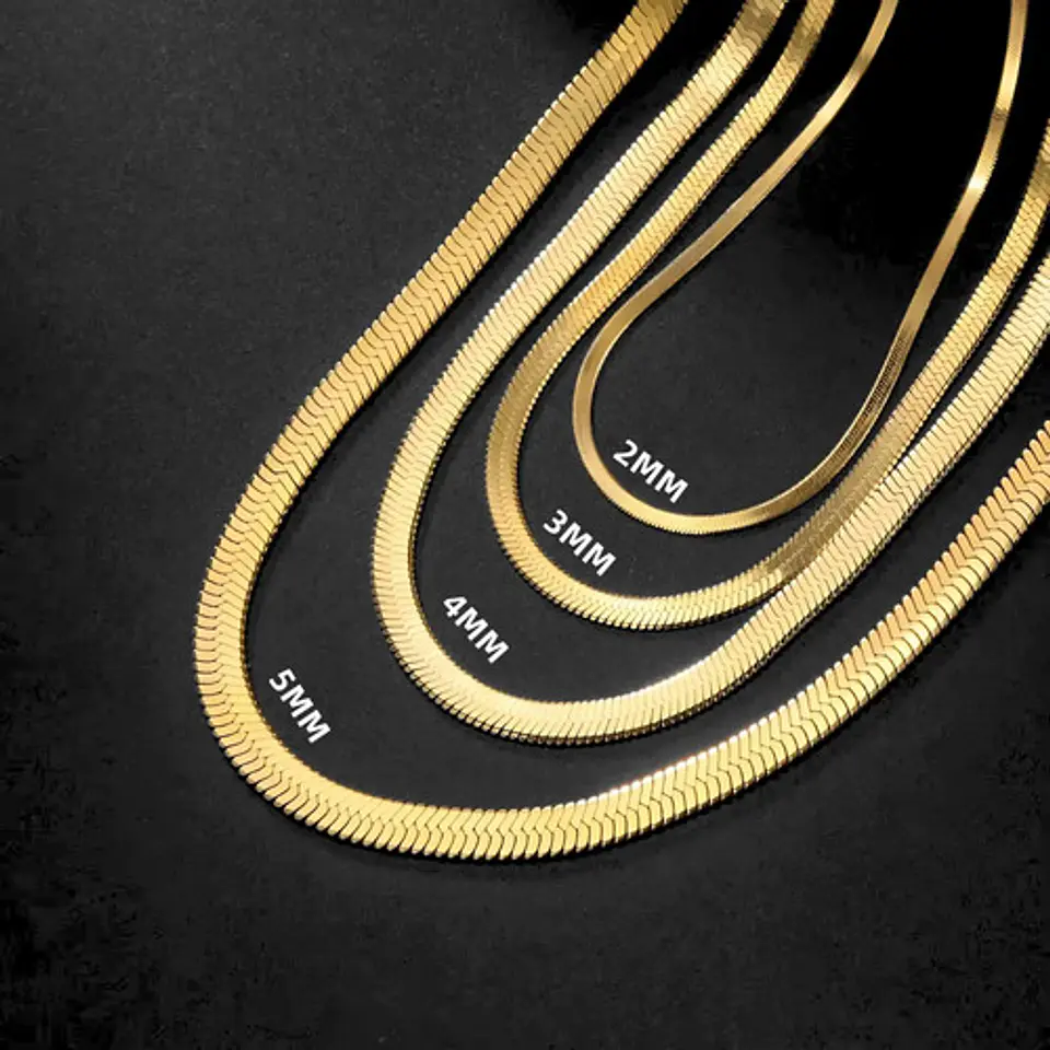 Cadena 40cm Acero Inoxidable Color Oro Serpiente 30 Mm Mujer 6