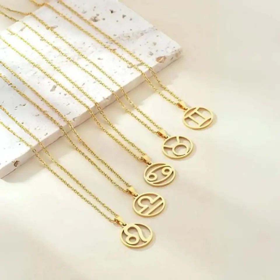 Collar Dije Color Oro Constelaciones De Zodiaco Mujer Hombre 6