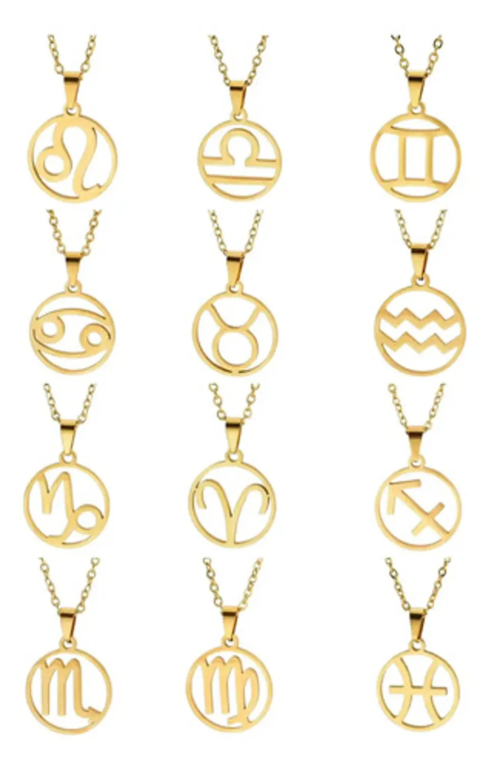 Collar Dije Color Oro Constelaciones De Zodiaco Mujer Hombre 14