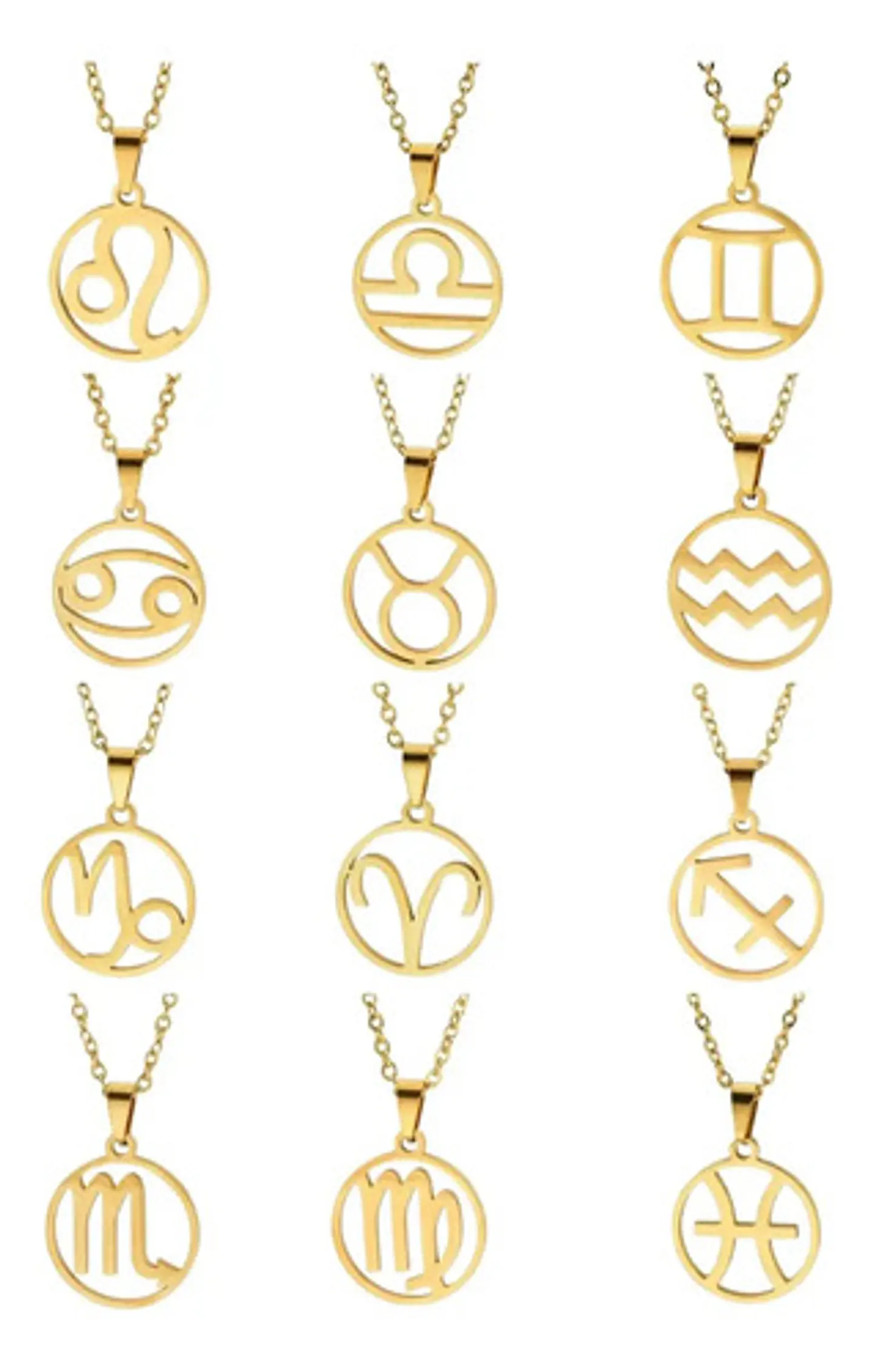Collar Dije Color Oro Constelaciones De Zodiaco Mujer Hombre 49