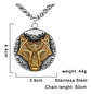 Collar Lobo Runas Vikingo Acero Inoxidable Color Oro Hombre - Miniatura 3