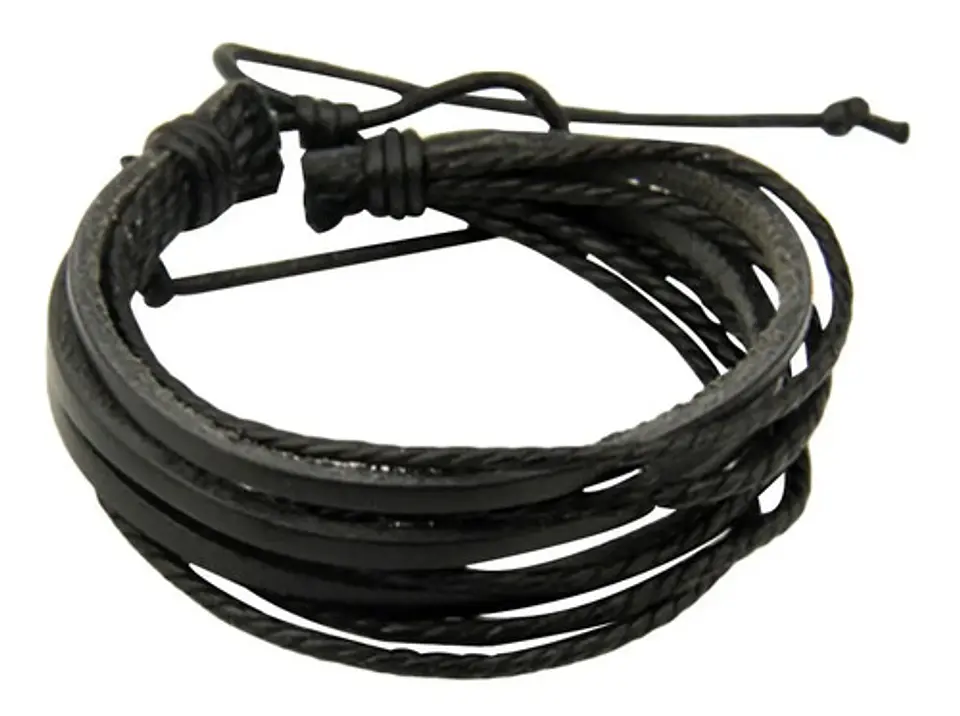 Pulsera Manilla Brazalete Trenzada Tejida Cuero Hombre Mujer 1