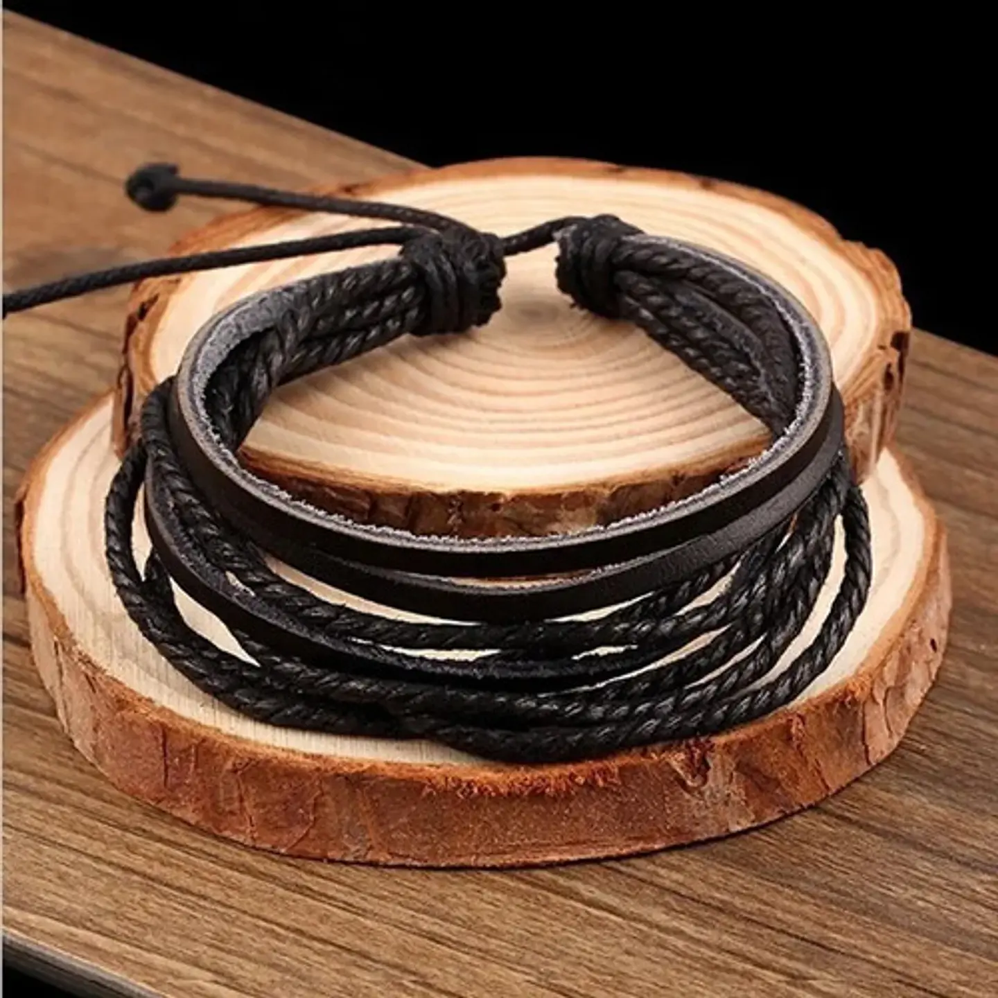 Pulsera Manilla Brazalete Trenzada Tejida Cuero Hombre Mujer 2