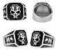 Anillo Acero De Color Plata Gótico Cráneo Calavera Hombre - Miniatura 2