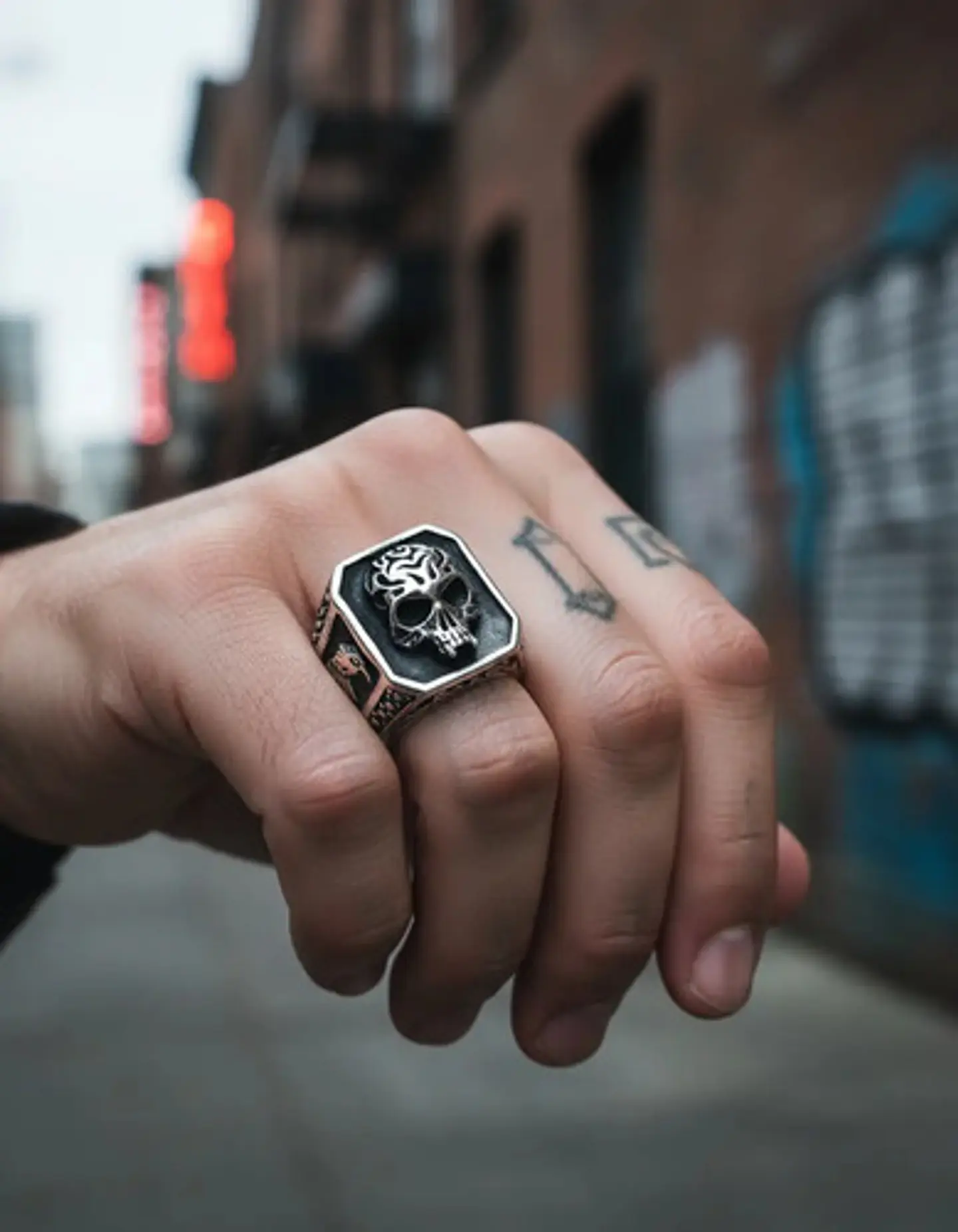 Anillo Acero De Color Plata Gótico Cráneo Calavera Hombre 10