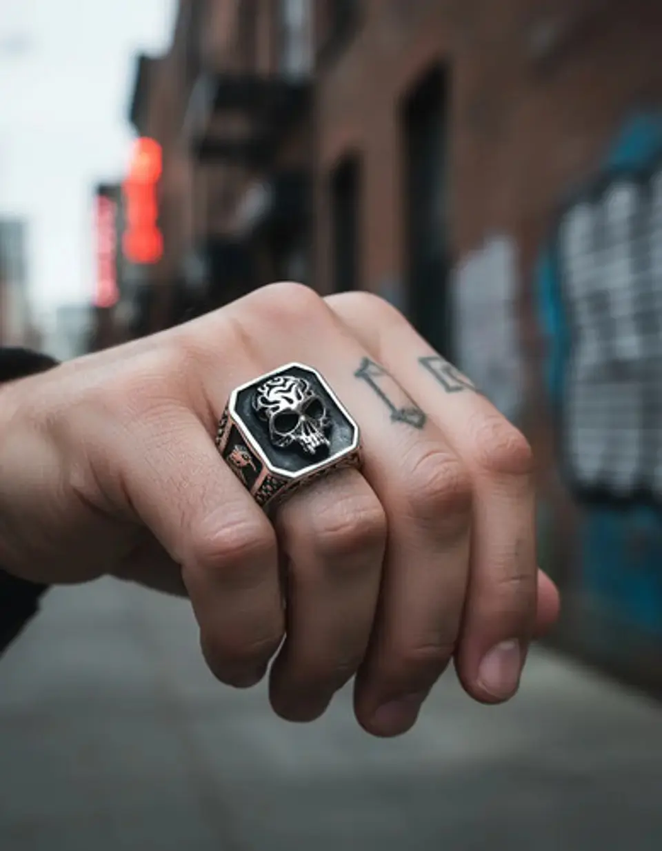 Anillo Acero De Color Plata Gótico Cráneo Calavera Hombre 10