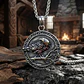 Collar Vikingo Amuleto Acero Para Hombre Dije Raven Valknut - Miniatura 11