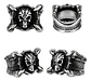 Anillo Para Hombres Garra Dragón Cráneo Calavera De Acero - Miniatura 2
