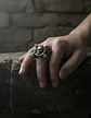 Anillo Para Hombres Garra Dragón Cráneo Calavera De Acero - Miniatura 3