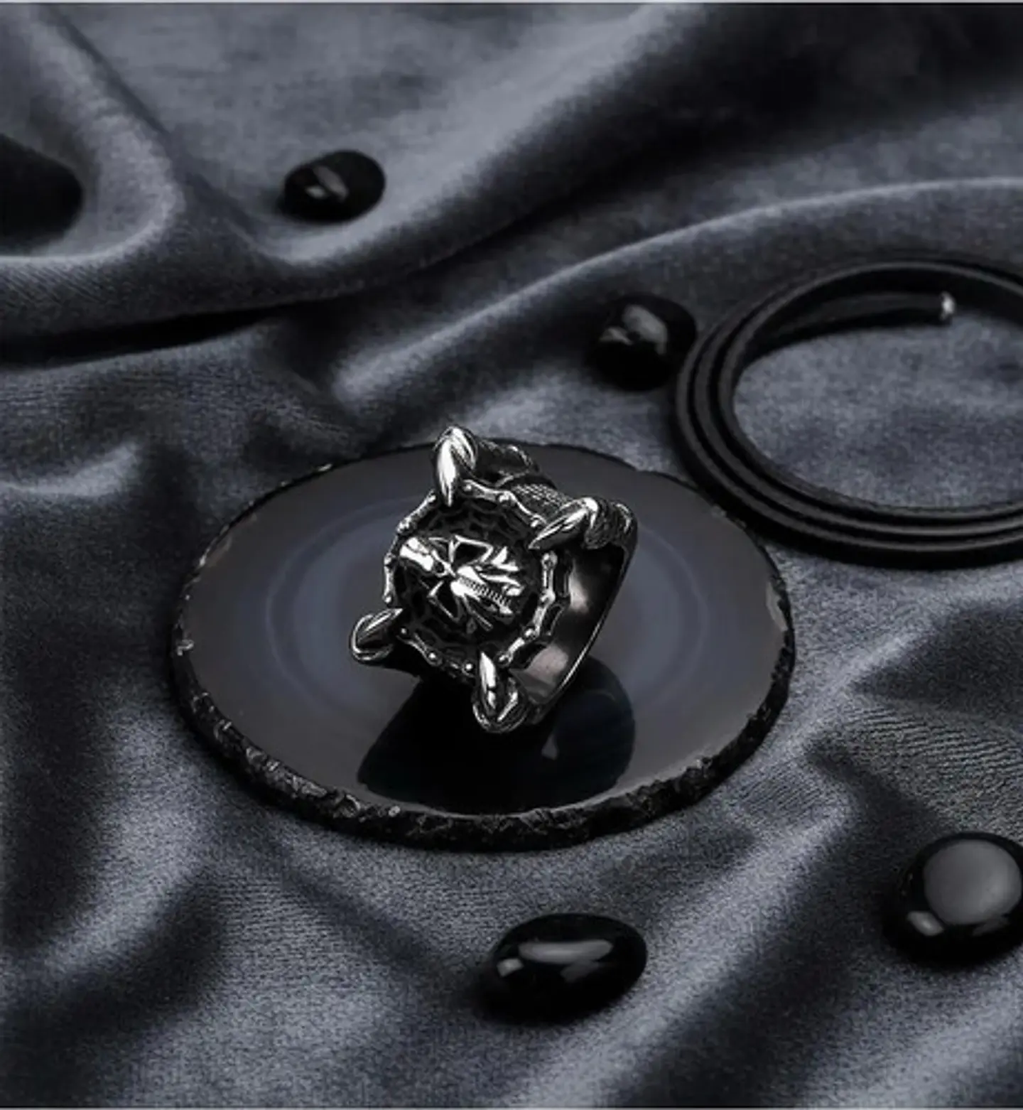 Anillo Para Hombres Garra Dragón Cráneo Calavera De Acero 8