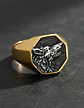 Anillo Color Oro Lobo Geri Y Freki Acero Inoxidable Hombre - Miniatura 7