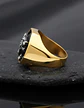 Anillo Color Oro Lobo Geri Y Freki Acero Inoxidable Hombre - Miniatura 8