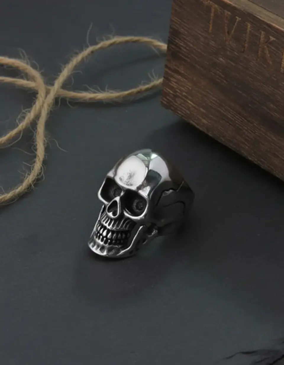 Anillo Cabeza Calavera Craneo Acero Color Plata Para Hombre 8