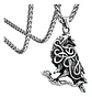 Collar Para Hombre Mujer Con Dije Nudo Cuervo Raven Vikingo Plateado - Miniatura 1